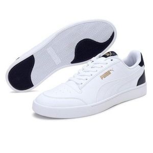 PUMA Men's Blue Shuffle Sneakers Low White and Navy Blue Size 13